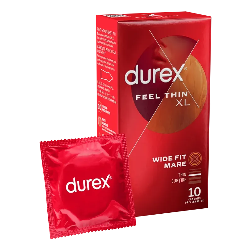 Prezervative ultra subtiri Durex Thin Feel XL, 1 cutie x 10 buc