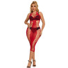 Rochie lunga rosie tip plasa marime unica