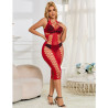 Rochie lunga rosie tip plasa marime unica