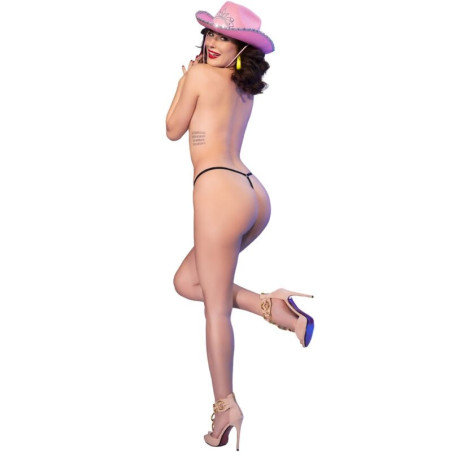 Thong „Kiss Me” negru S/M