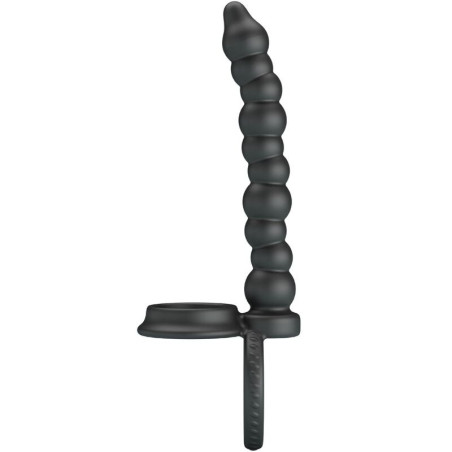 Inel pentru penis Dillon pentru stimulare simultană negru