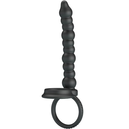 Inel pentru penis Dillon pentru stimulare simultană negru