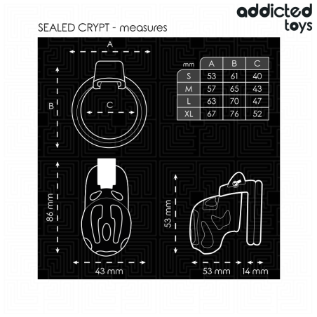 Dispozitiv castitate pentru penis Sealed Crypt 8 cm