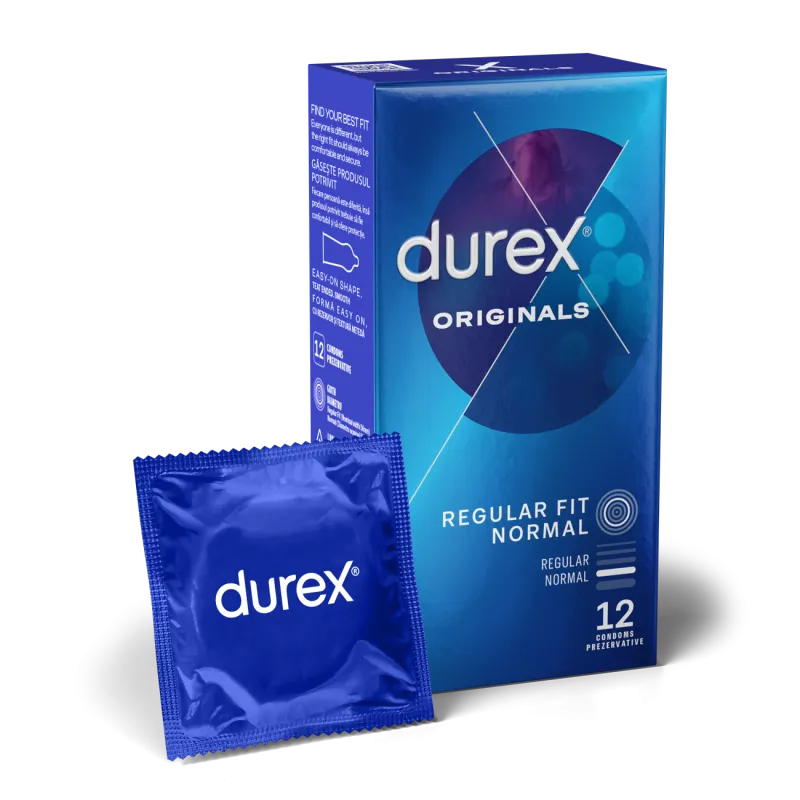 Prezervative clasice Durex Originals, lubrifiate si rezistente, 1