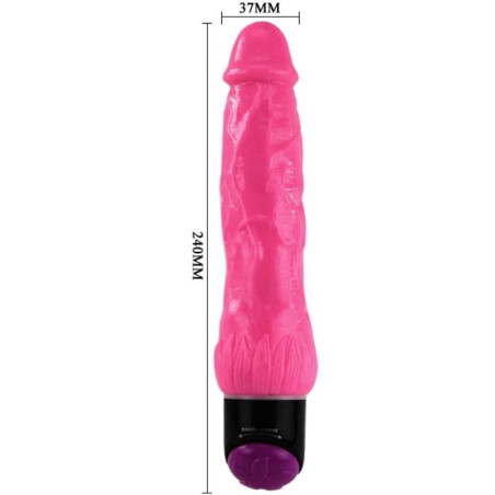 Vibrator DANCE – COLORFUL SEX REALIST VIBRATOR, roz, 24 cm
