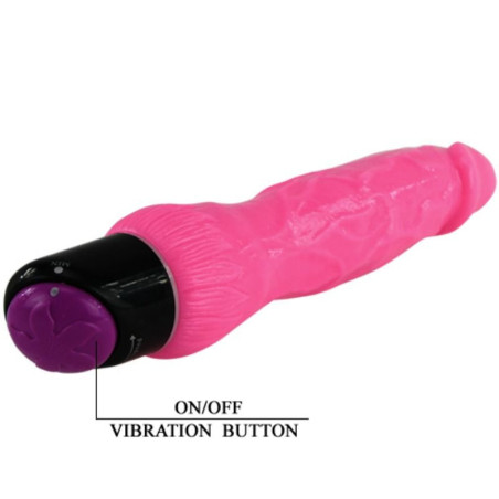 Vibrator DANCE – COLORFUL SEX REALIST VIBRATOR, roz, 24 cm