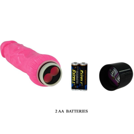 Vibrator DANCE – COLORFUL SEX REALIST VIBRATOR, roz, 24 cm