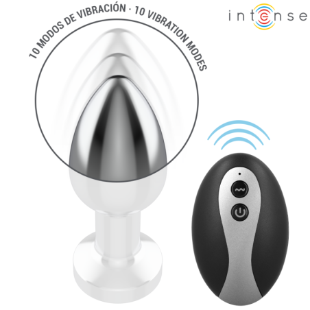 Dop anal metalic vibrator cu LED și telecomandă