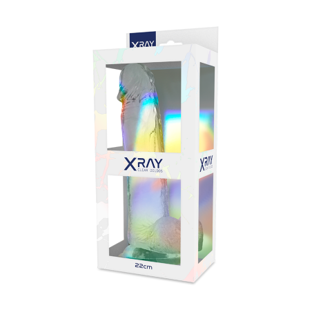 X Ray - dildo transparent cu testicule 22 cm / Ø 4,6 cm