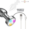 Dop anal metalic vibrator cu LED și telecomandă, mărimea M – Intense