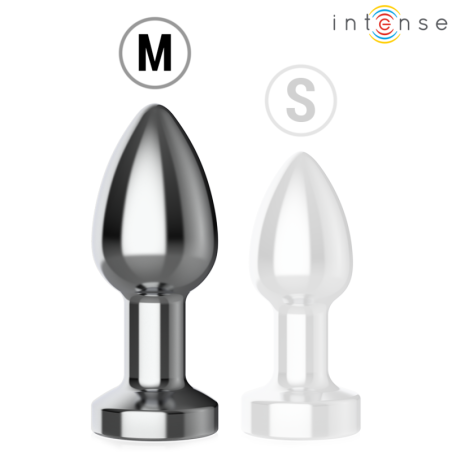 Dop anal metalic vibrator cu LED și telecomandă, mărimea M – Intense