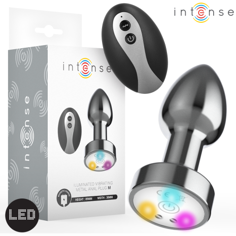 Dop anal metalic vibrator cu LED și telecomandă