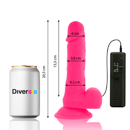 Diversia - dildo vibrator flexibil roz 20,5 cm / Ø 4,2 cm