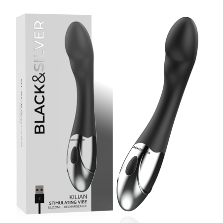 Black&Silver Kilian Stimulating Vibe – vibrator reîncărcabil cu 10 moduri de vibrație