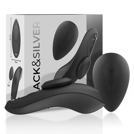 Vibrator BLACK&SILVER – PRESTON, pentru chiloti, reîncarcabil
