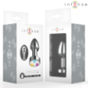 Dop anal metalic vibrator cu LED și telecomandă, mărimea M – Intense