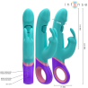 Intense - vibrator rabbit cu stimulator rotativ pentru punctul G, albastru