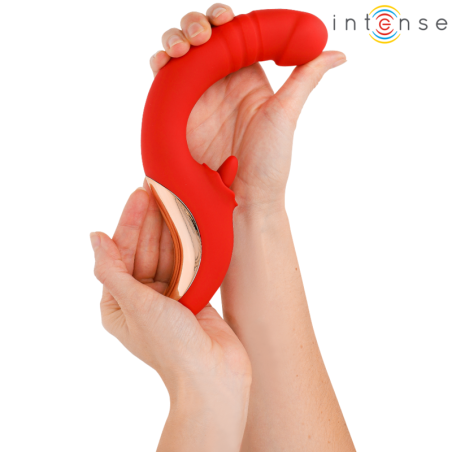 Vibrator INTENSE – PAULINA U-SHAPED, stimulator în forma de U, rosu