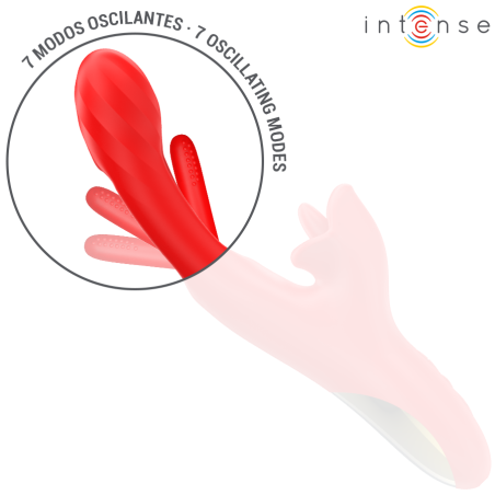Intense - vibrator multifuncțional cu stimulare clitoridiană și vibrații interne, roșu