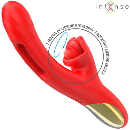 Intense - vibrator multifuncțional cu stimulare clitoridiană și vibrații interne, roșu