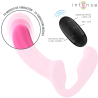 Vibrator INTENSE – AMY, dublu, cu telecomanda, roz, 20 cm