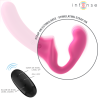 Vibrator INTENSE – AMY, dublu, cu telecomanda, roz, 20 cm