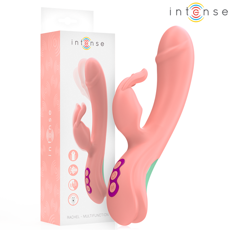 Intense - Vibrator rabbit cu vârf oscilant și 5 moduri de vibrație, roz