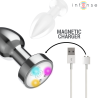 Dop anal metalic vibrator cu LED si telecomanda, marimea S – Intense