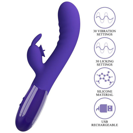Vibrator rabbit cu stimulare tip licking USB
