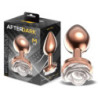 Dop anal metal rose gold cu trandafir alb M