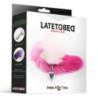 Pink and White Faux Tail with Stainless Plug S