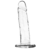 Dildo transparent cu testicule 18 cm / Ø 4 cm