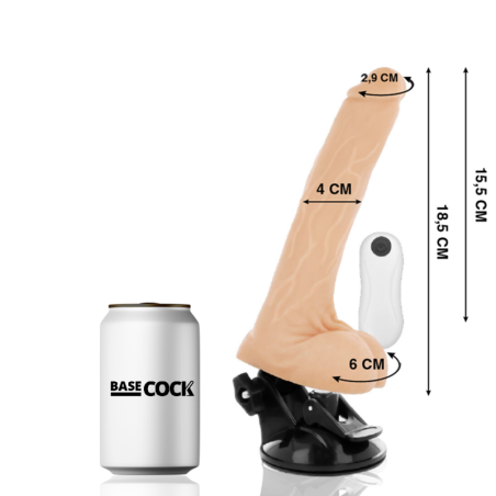 BASECOCK – VIBRATOR ARTICULABIL REALISTIC CU TELECOMANDA NATURALA 18,5