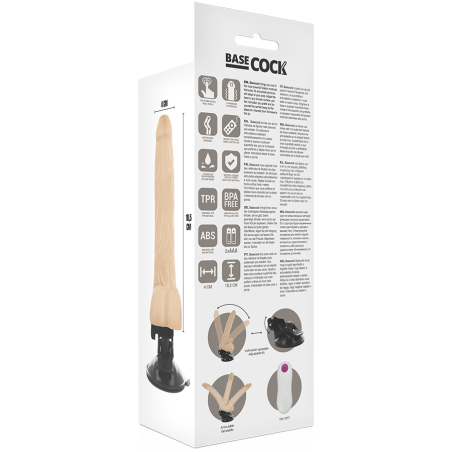 BASECOCK – VIBRATOR ARTICULABIL REALISTIC CU TELECOMANDA NATURALA 18,5