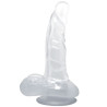 BAILE - DILDO REALISTIC CU VENTUZĂ ȘI TESTICULE 16,7 CM TRANSPARENT