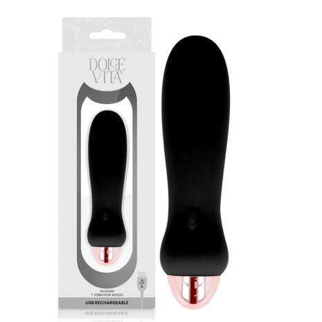 Vibrator reîncărcabil Three Black, 7 viteze – Dolce Vita