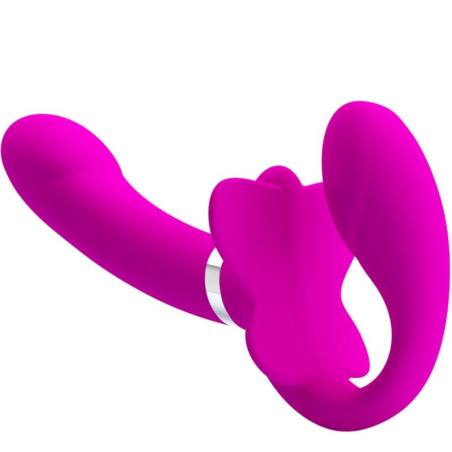 PRETTY LOVE - VIBRATOR CU CUREA DUBLĂ VALERIE 12 VIBRAȚII MOV