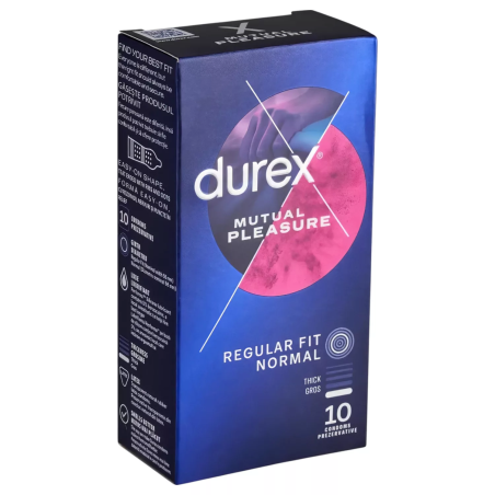 Prezervative cu striatii DUREX Mutual Pleasure, regular fit