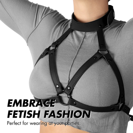 FETISH SUBMISSIVE BONDAGE - HAM REGLABIL PENTRU PIEPT ȘI GÂT