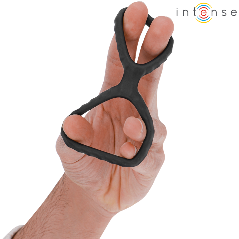 INTENSE - INEL DUBLU DEWEY PENTRU PENIS DIN SILICON NEGRU