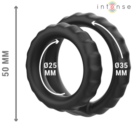 INTENSE - INEL DUBLU DEWEY PENTRU PENIS DIN SILICON NEGRU