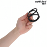 Set 3 inele pentru penis conectate ADDICTED TOYS Triple Cock Ring, din silicon, diametre 4.5 - 6 cm, negru