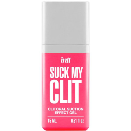 Gel stimulant clitoridian INTT – Suck My Clit, efect de sucțiune și încălzire, aromă Wild Strawberry