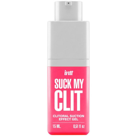 Gel stimulant clitoridian INTT – Suck My Clit, efect de sucțiune și încălzire, aromă Wild Strawberry