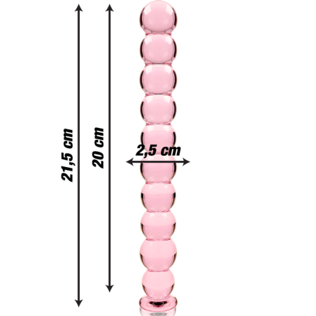 Dildo din sticlă borosilicată roz 21,5 cm Ø 2,5 cm