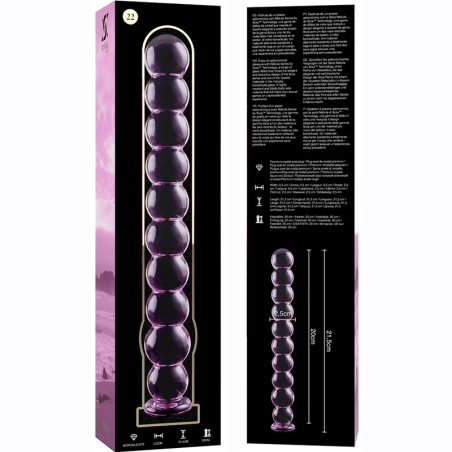Dildo din sticlă borosilicată roz 21,5 cm Ø 2,5 cm