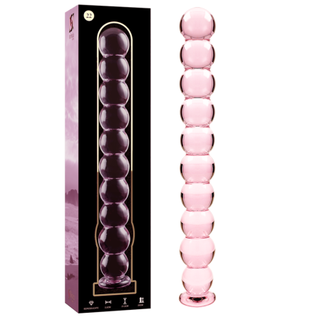 Dildo din sticlă borosilicată roz 21,5 cm Ø 2,5 cm