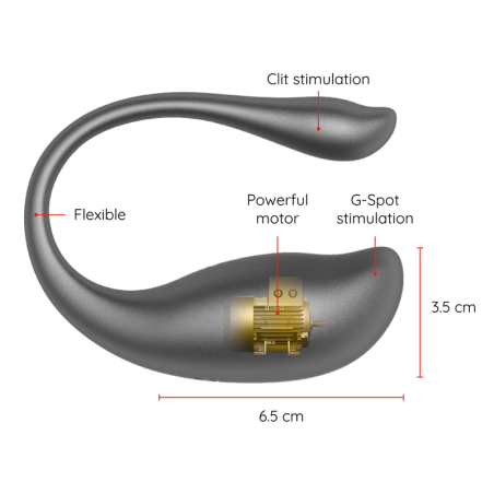 Ou vibrator Nairobi, negru, control prin aplicație – Oninder