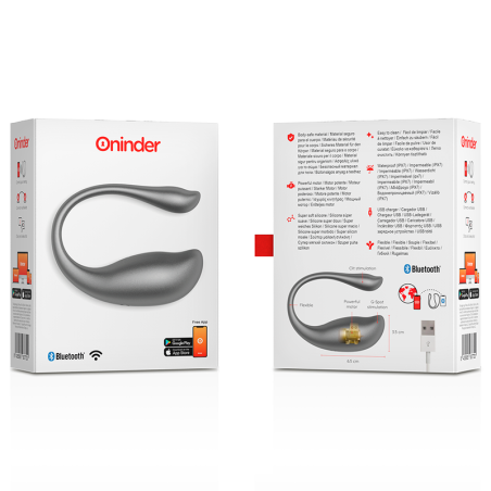 Ou vibrator Nairobi, negru, control prin aplicație – Oninder