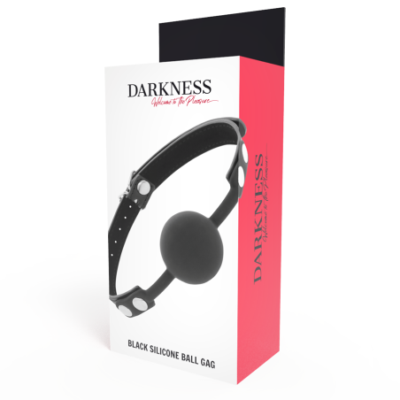 Set BDSM Darkness, gag din silicon respirabil, negru, reglabil